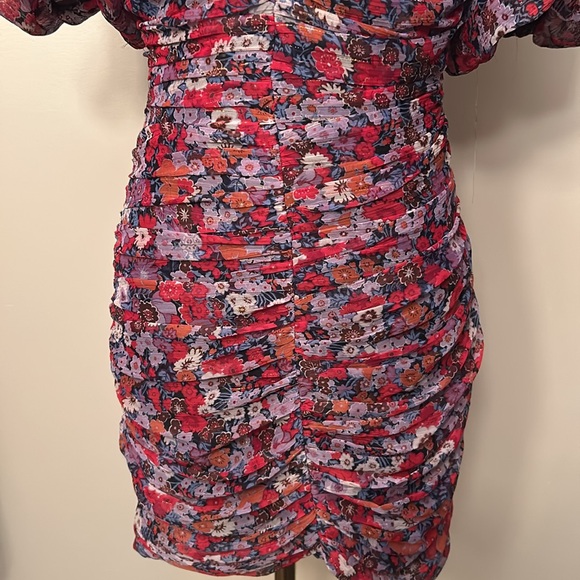 ZARA  Floral Printed Draped Dress size small - Picture 7 of 11